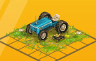 Blauer Traktor in Goodgame Big Farm